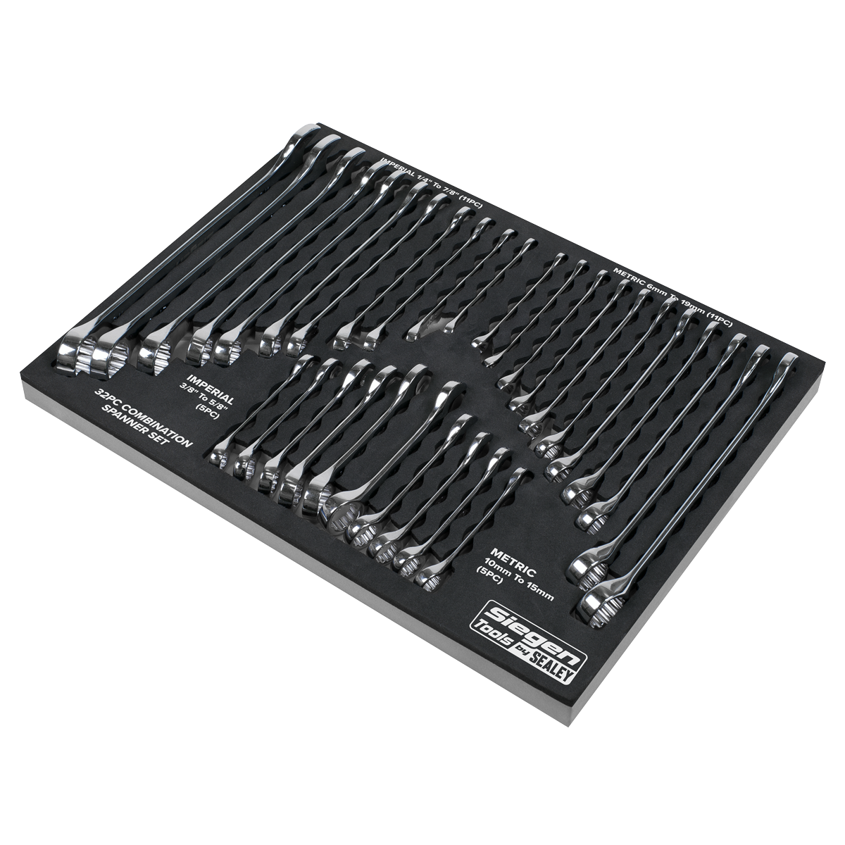 Siegen Metric/Imperial Combination Spanner Set 32pc S01239 - BostonPlates Autocare Centre
