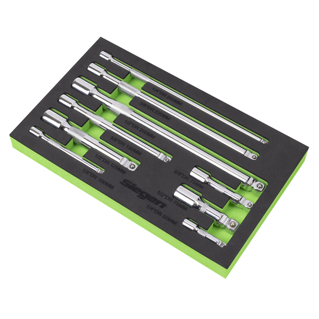 Siegen Extension Bar Set 1/4", 3/8" & 1/2"Sq Drive 9pc S01292 - BostonPlates Autocare Centre