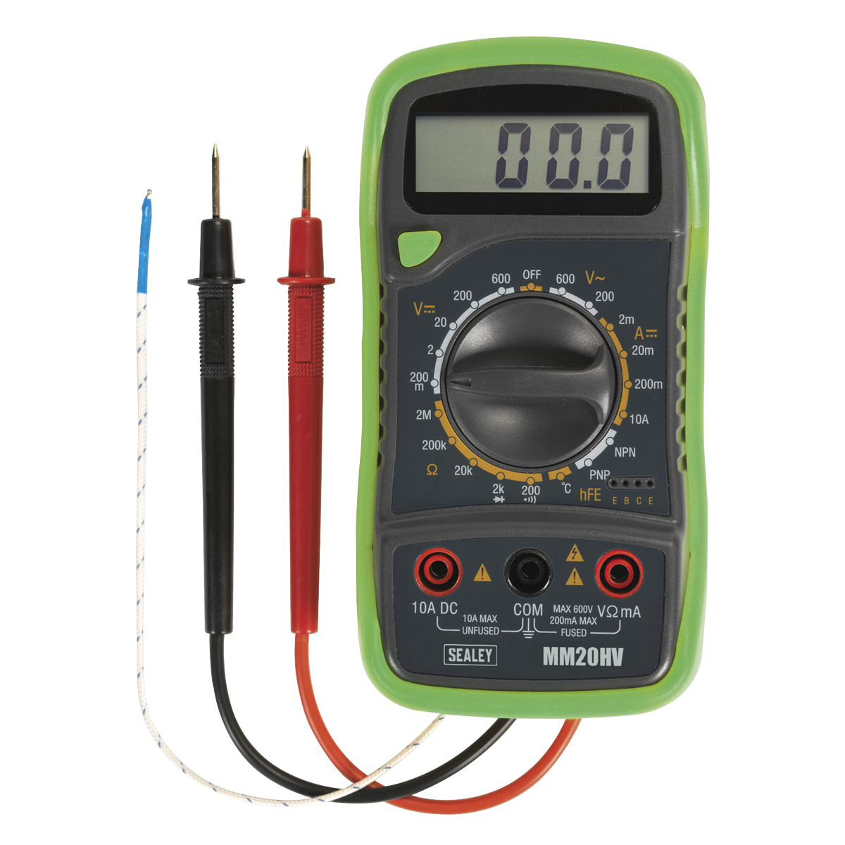 Sealey 8-Function Digital Multimeter with Thermocouple - Hi-Vis Green MM20HV (Copy)