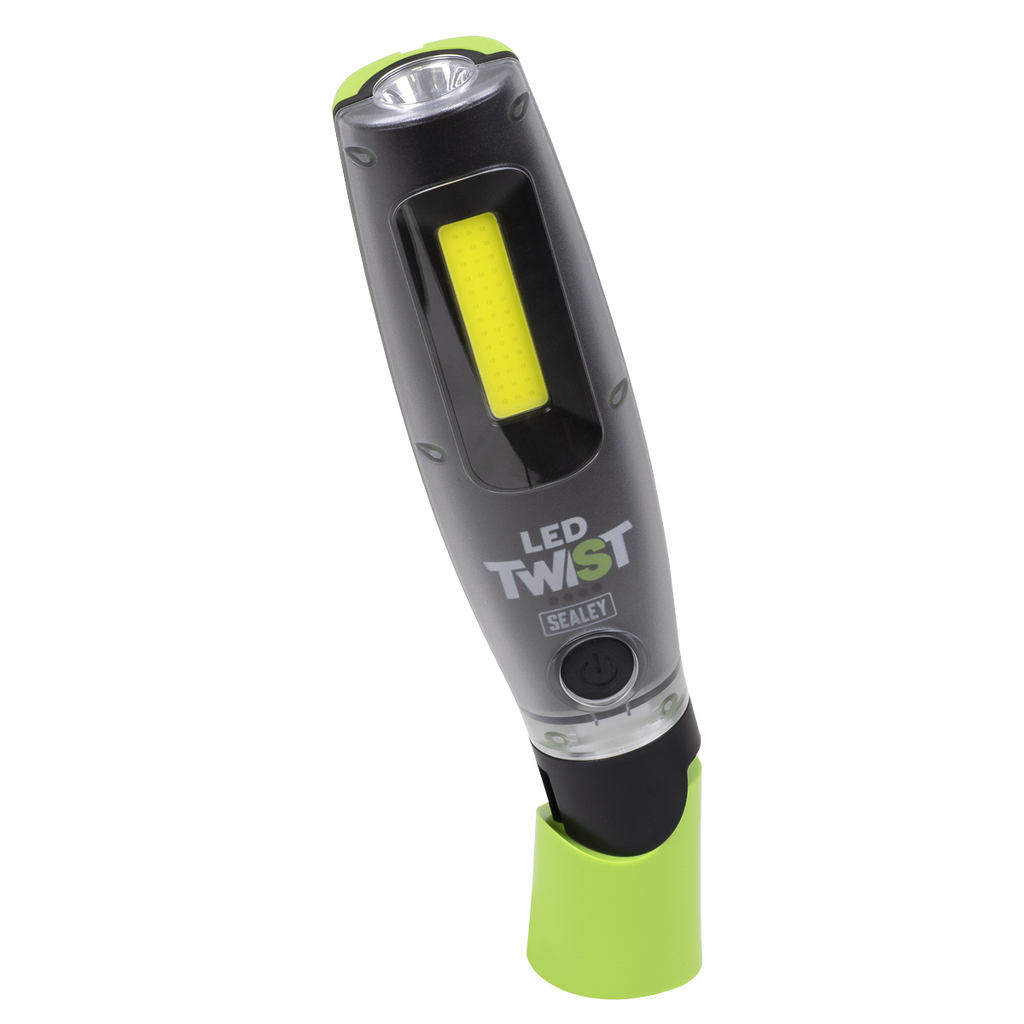 Sealey Rechargeable LED Twist® Inspection Light 20W COB + 3W SMD, 3000lm, LED3001G - BostonPlates Autocare Centre