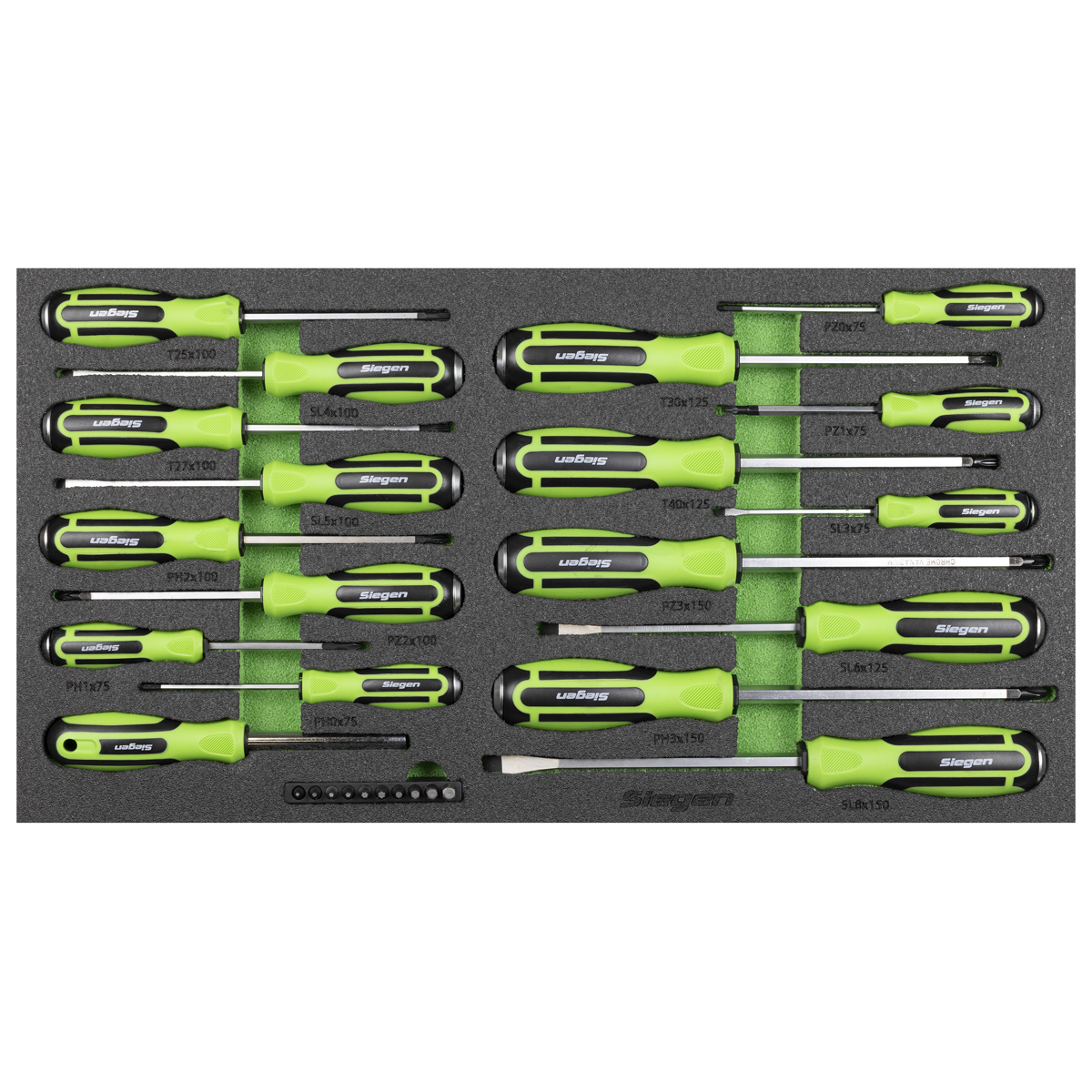 Siegen Hammer-Thru Screwdriver, Bit Driver & Bit Set with Tool Tray 28pc S01281 - BostonPlates Autocare Centre