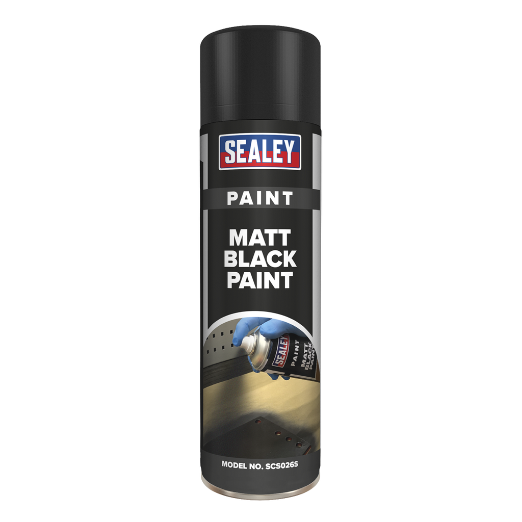 Sealey Matt Paint 500ml - Black SCS026S - BostonPlates Autocare Centre