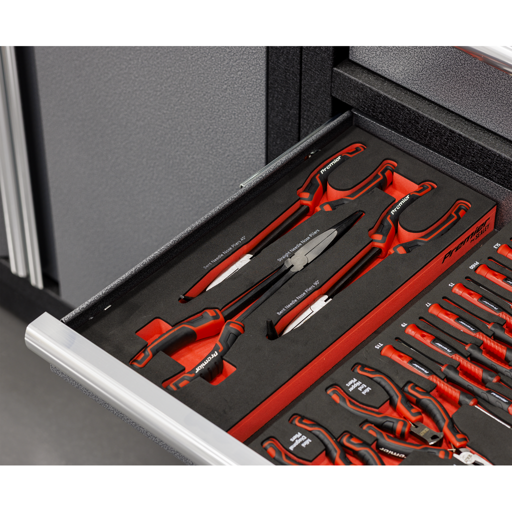 Sealey Premier Long Needle Nose Pliers Set with Tool Tray 3pc TBT58 - BostonPlates Autocare Centre