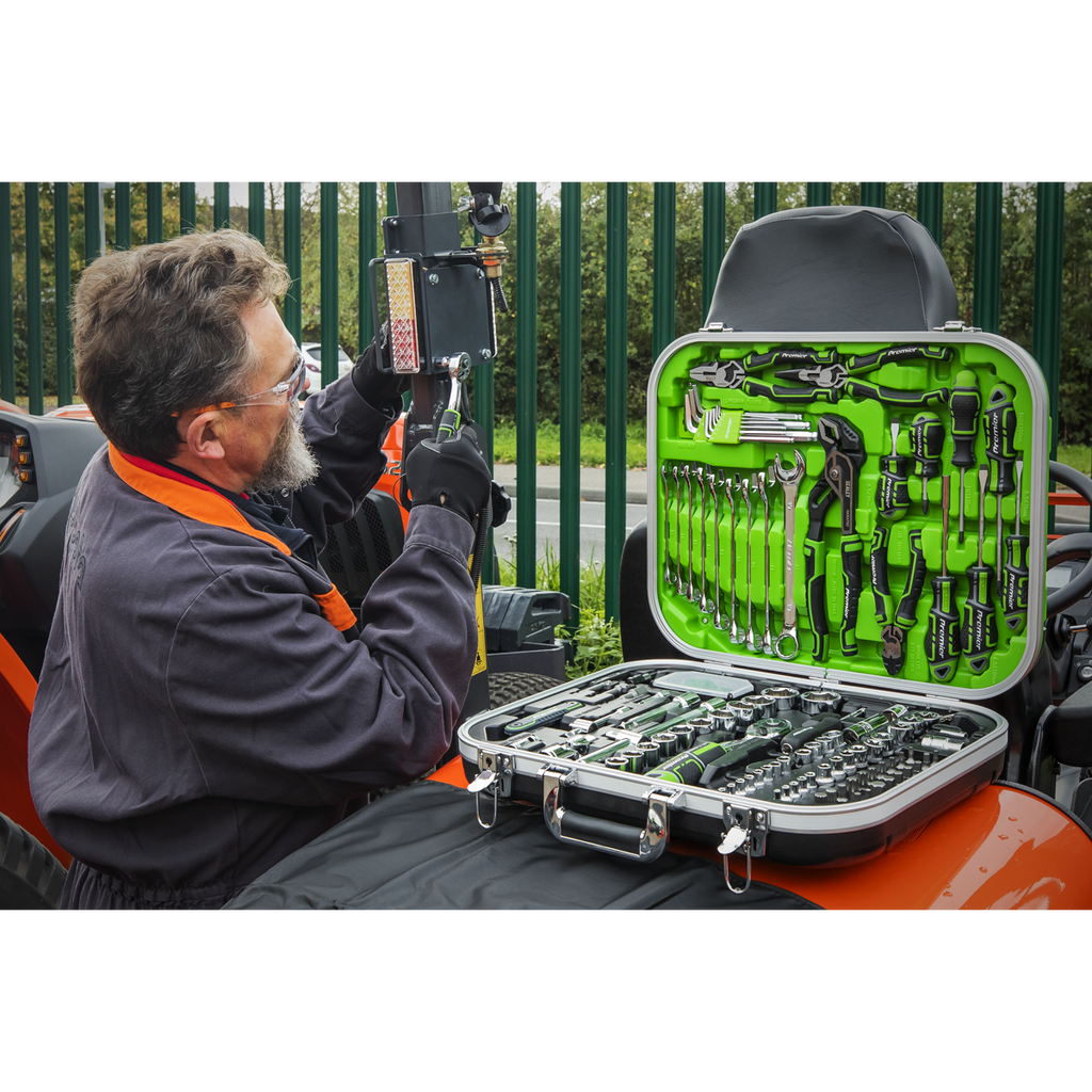 Sealey Premier Mechanic's Tool Kit 144pc - Hi-Vis Green AK7980HV - BostonPlates Autocare Centre