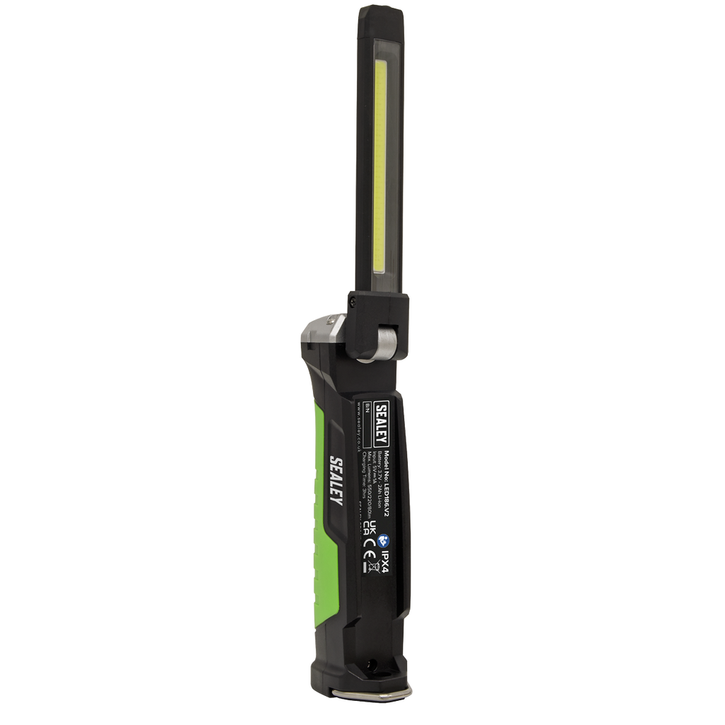 Sealey Rechargeable Slim Folding Inspection LED Light 6W COB 1W SMD LITHIUM ION LED186 - BostonPlates Autocare Centre