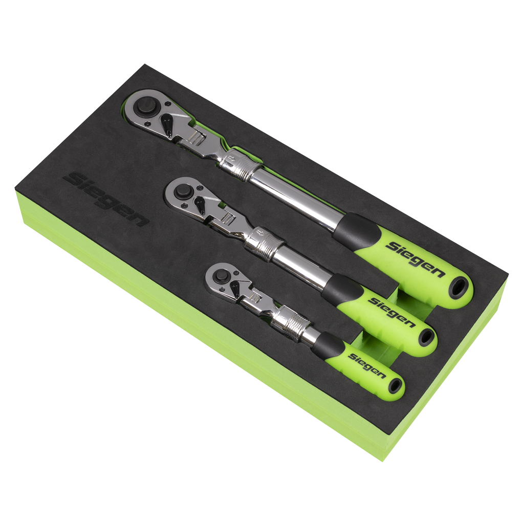 Siegen Extendable Flexi-Head Ratchet Wrench Set 3pc S01297 - BostonPlates Autocare Centre