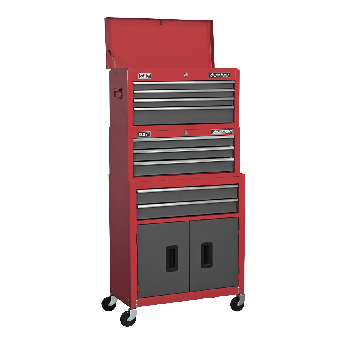 American PRO® Topchest, Mid-Box, Rollcab 9 Drawer - Red AP2200BBSTACK - BostonPlates Autocare Centre