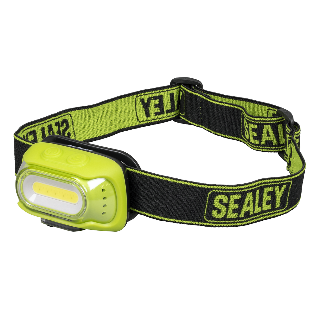 Sealey Rechargeable Head Torch with Auto-Sensor 8W COB LED - Green HT08RG - BostonPlates Autocare Centre