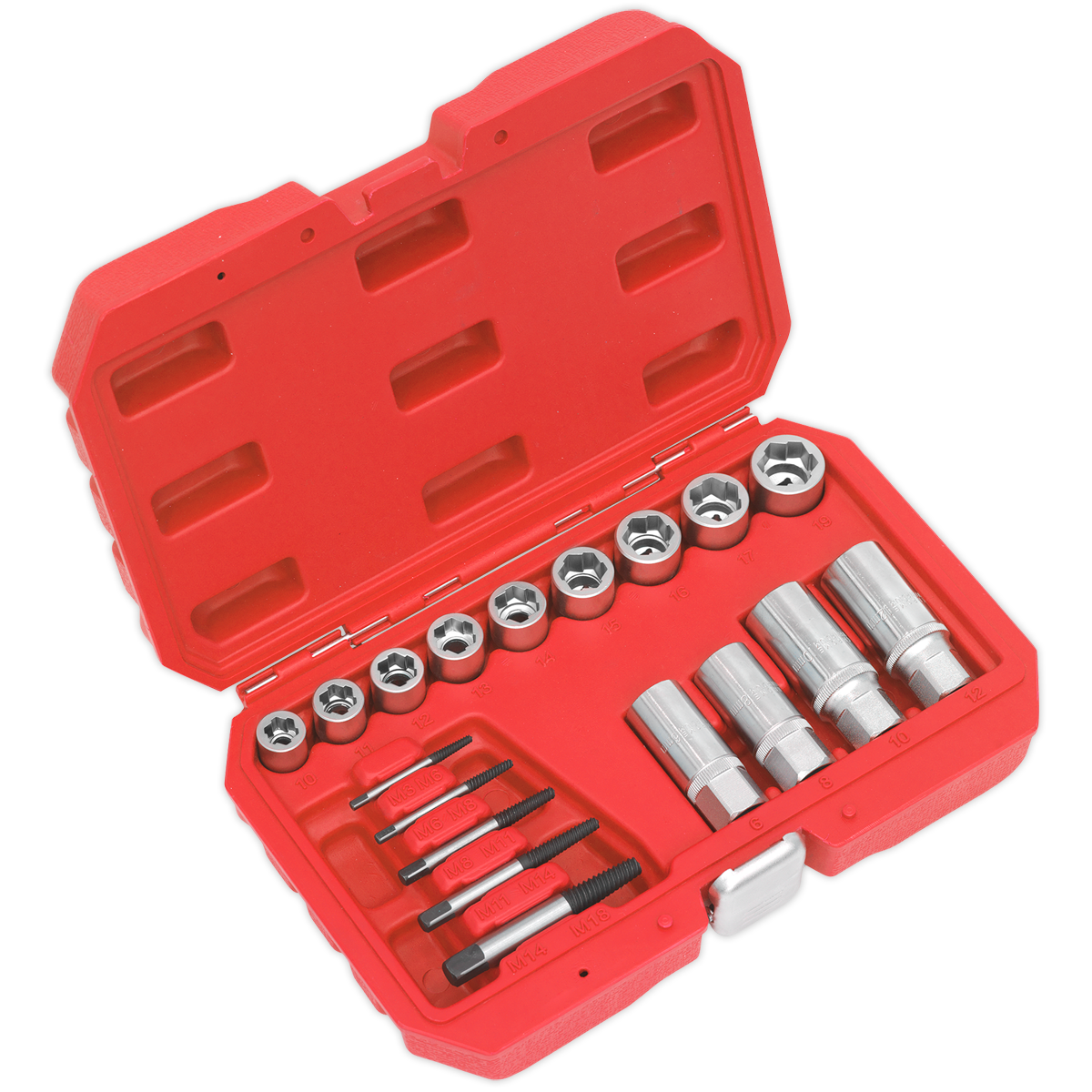 Sealey Premier Bolt, Stud & Screw Extractor Set 18pc AK751 - BostonPlates Autocare Centre