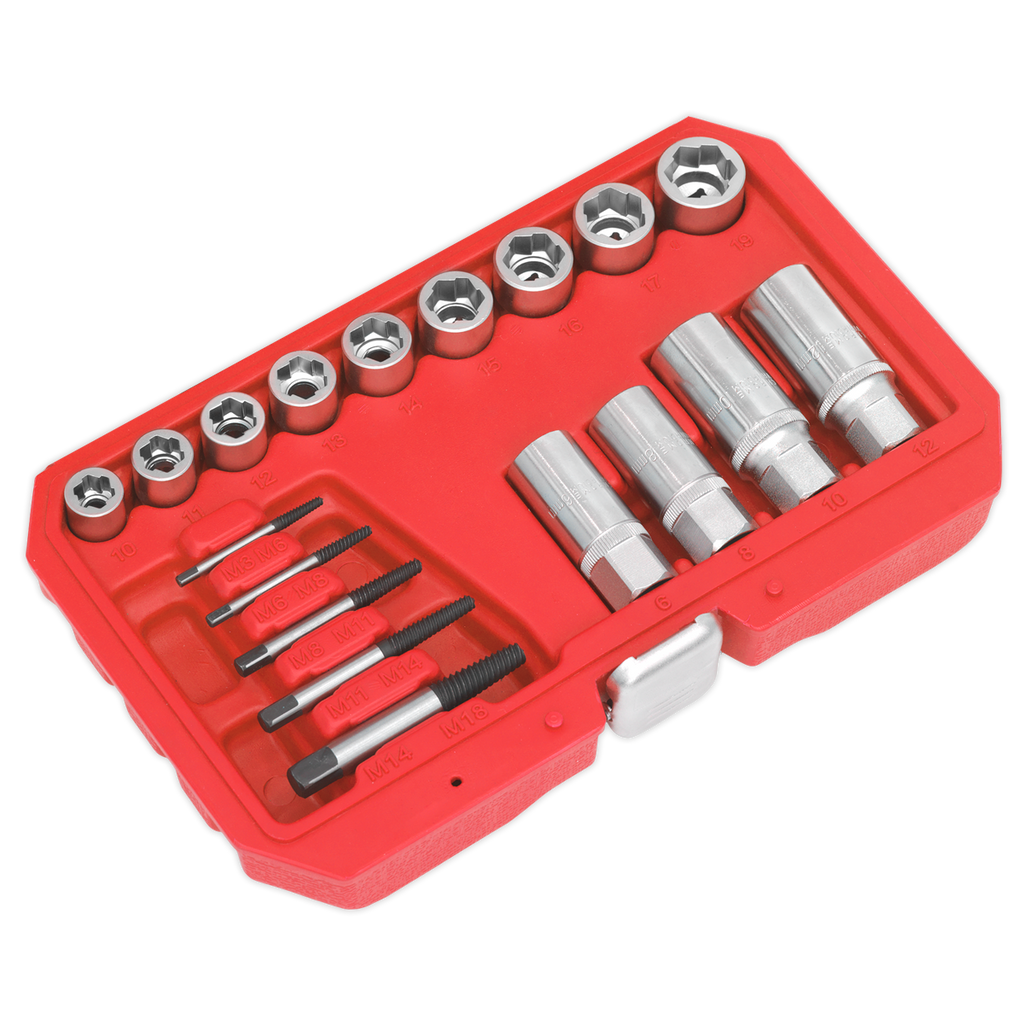 Sealey Premier Bolt, Stud & Screw Extractor Set 18pc AK751 - BostonPlates Autocare Centre