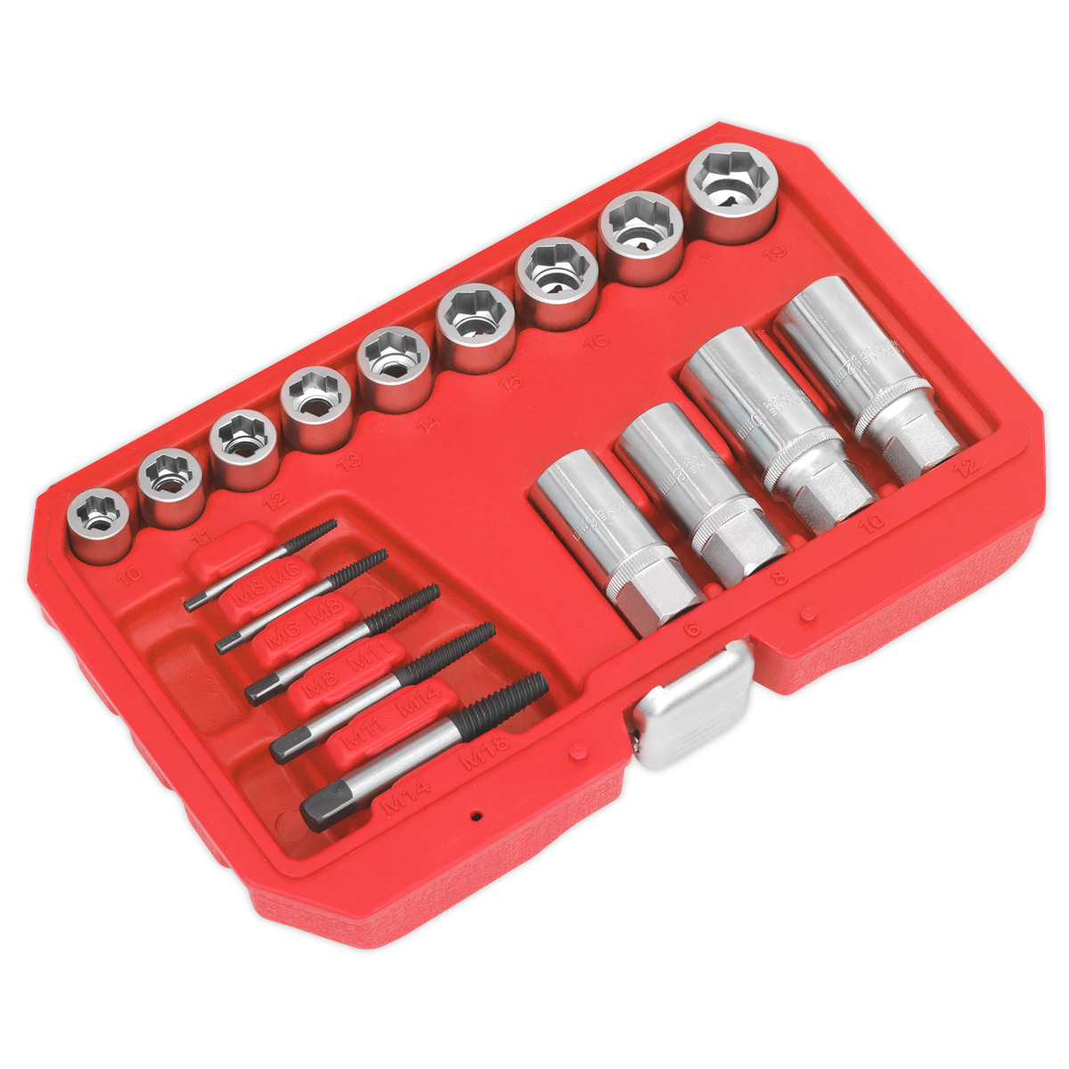 Sealey Premier Bolt, Stud & Screw Extractor Set 18pc AK751 - BostonPlates Autocare Centre