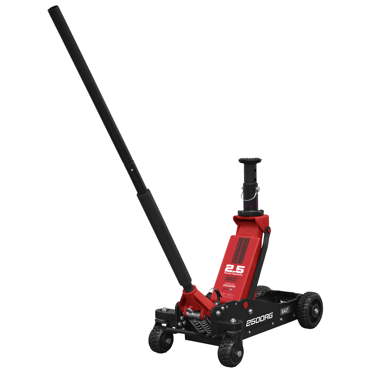 Sealey Big Wheel Hybrid Trolley Jack with Super Rocket Lift 2.5 Tonne 2500RG - BostonPlates Autocare Centre