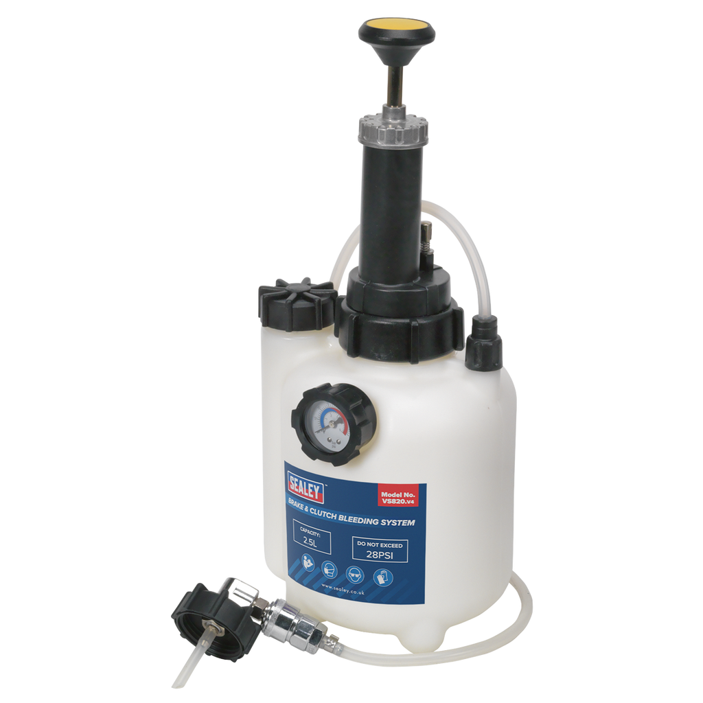 Sealey Brake & Clutch Bleeding System 2.5L VS820 - BostonPlates Autocare Centre