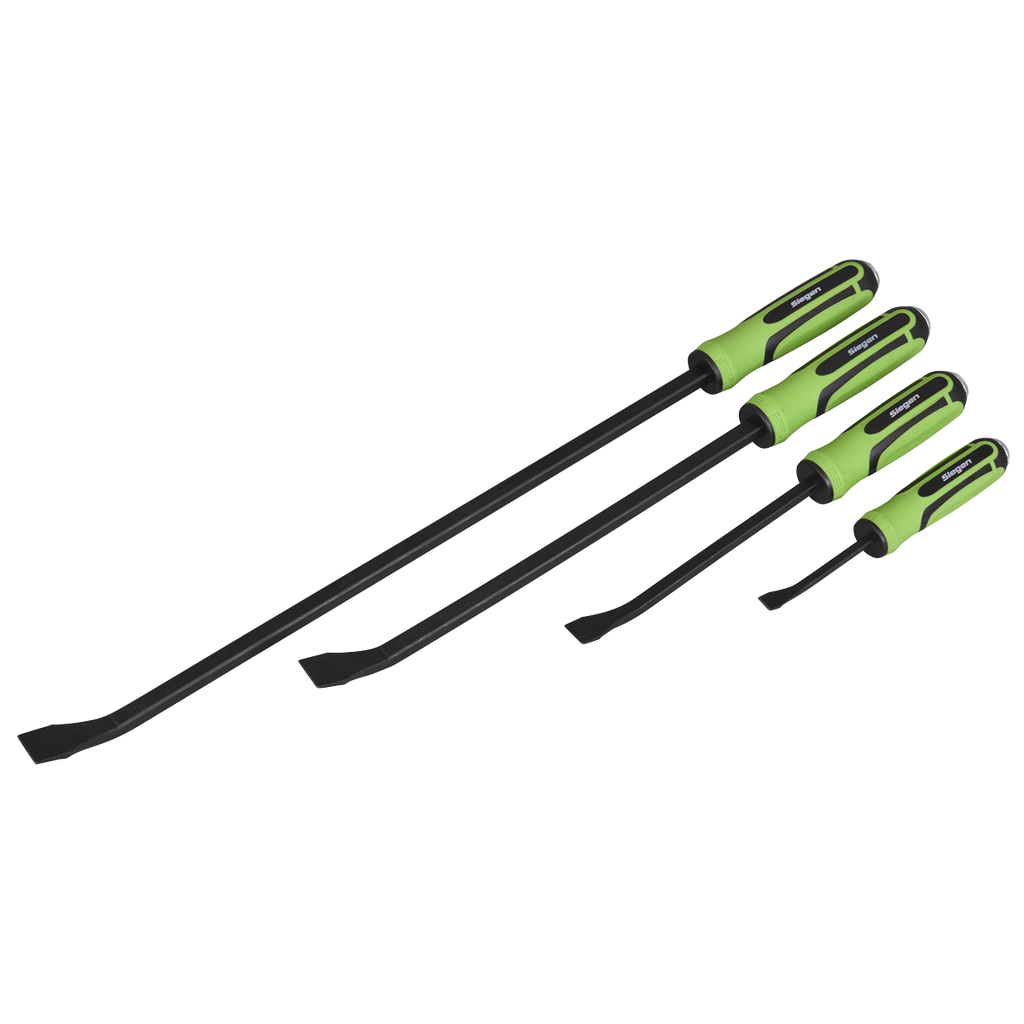 Siegen Heavy-Duty Angled Pry Bar Set with Hammer Cap 4pc S01138 - BostonPlates Autocare Centre