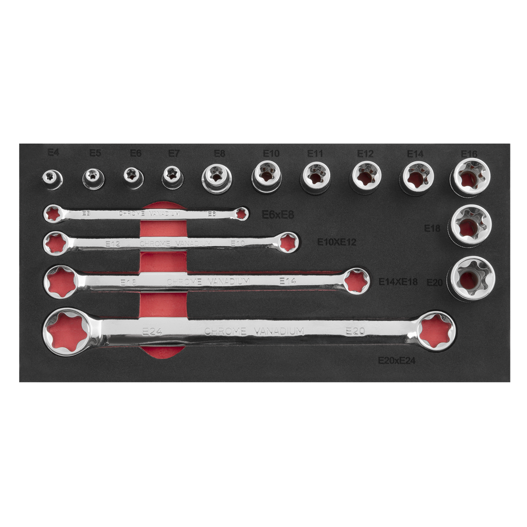 Sealey Premier TRX-Star* TRX-Star* Socket& Spanner Set 3/8"Sq Drive 16pc AK61801 - BostonPlates Autocare Centre