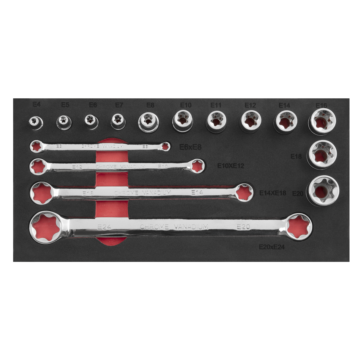 Sealey Premier TRX-Star* TRX-Star* Socket& Spanner Set 3/8"Sq Drive 16pc AK61801 - BostonPlates Autocare Centre