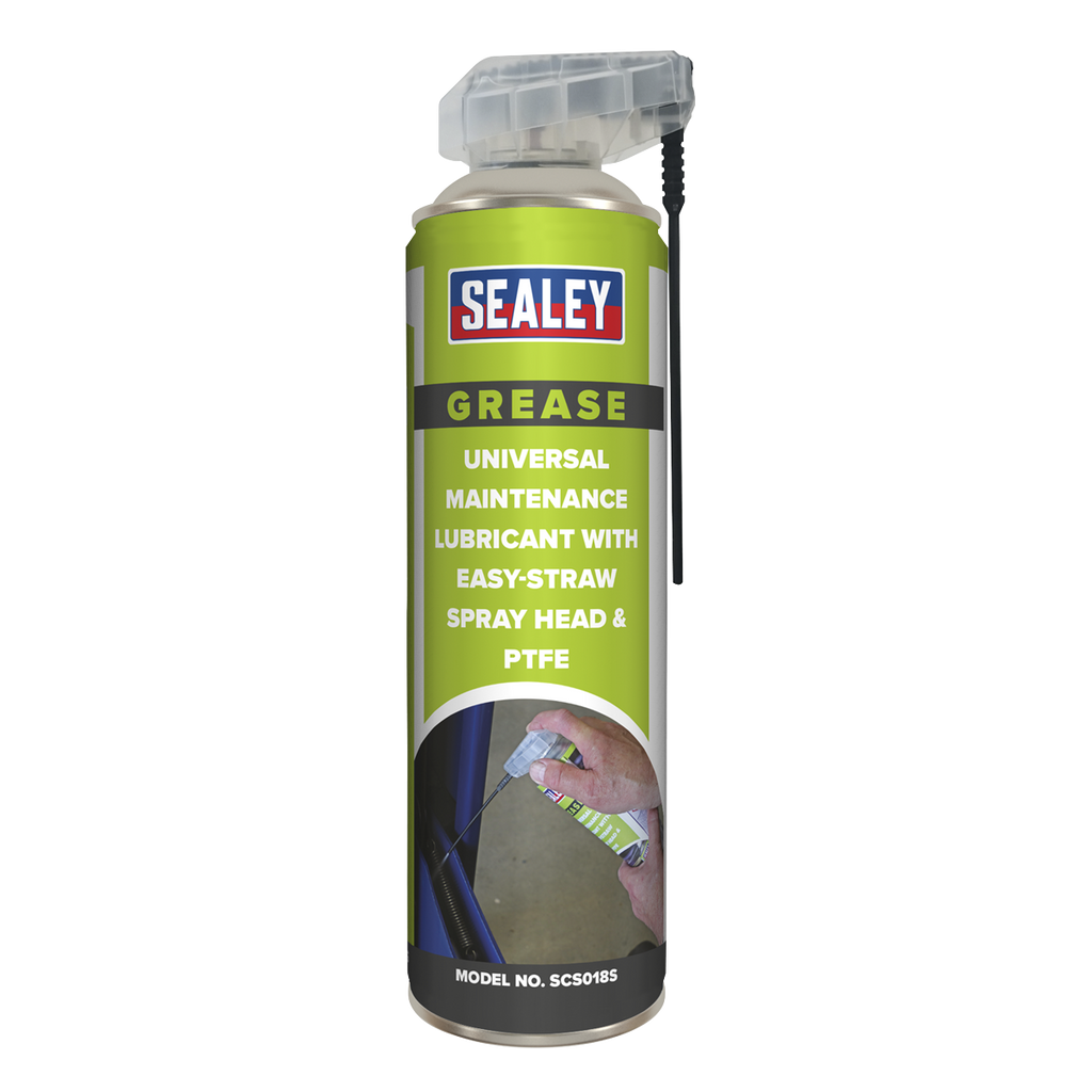 Sealey Universal Maintenance Lubricant with Easy-Straw Spray Head & PTFE 500ml SCS018S - BostonPlates Autocare Centre