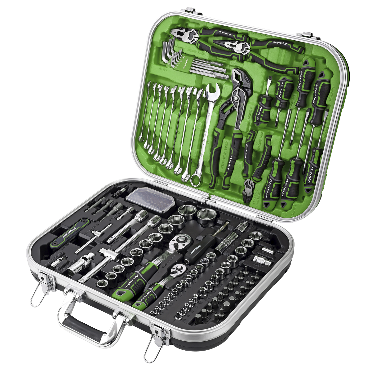 Sealey Premier Mechanic's Tool Kit 144pc - Hi-Vis Green AK7980HV - BostonPlates Autocare Centre