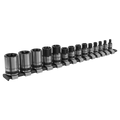 Sealey Premier Black TRX-Star* Socket Set 1/4", 3/8" & 1/2"Sq Drive E4-E24 14pc AK618B - BostonPlates Autocare Centre