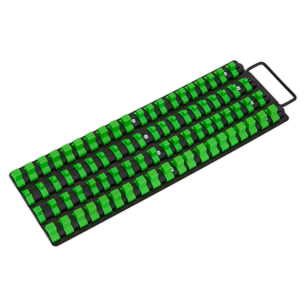Premier Socket Rail Tray 1/4", 3/8" & 1/2"Sq Drive - Hi-Vis Green AK27051HV - BostonPlates Autocare Centre