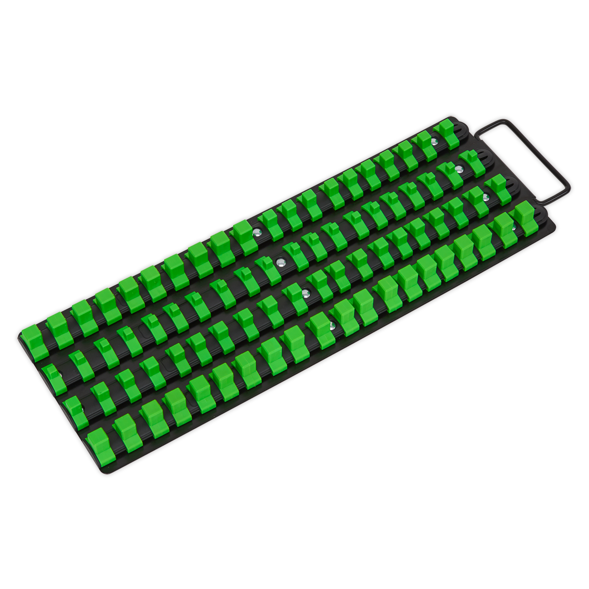 Premier Socket Rail Tray 1/4", 3/8" & 1/2"Sq Drive - Hi-Vis Green AK27051HV - BostonPlates Autocare Centre