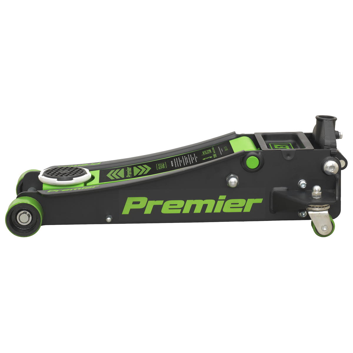 Premier Low Profile Trolley Jack with Rocket Lift 3 Tonne - Green 3040AG - BostonPlates Autocare Centre