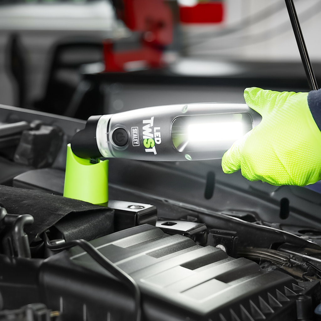 Sealey Rechargeable LED Twist® Inspection Light 20W COB + 3W SMD, 3000lm, LED3001G - BostonPlates Autocare Centre