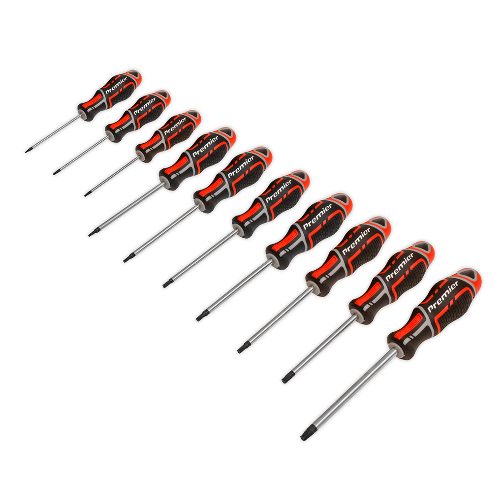 Sealey Premier GripMAX® TRX-Star* Screwdriver Set 10pc - Red AK4324 - BostonPlates Autocare Centre