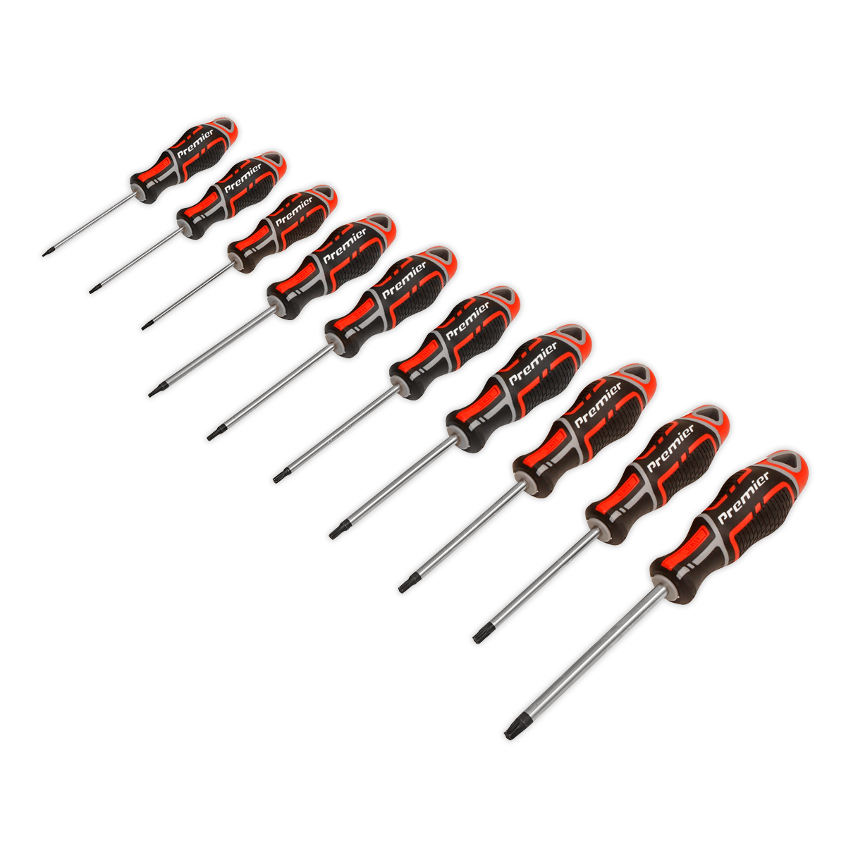Sealey Premier GripMAX® TRX-Star* Screwdriver Set 10pc - Red AK4324 - BostonPlates Autocare Centre