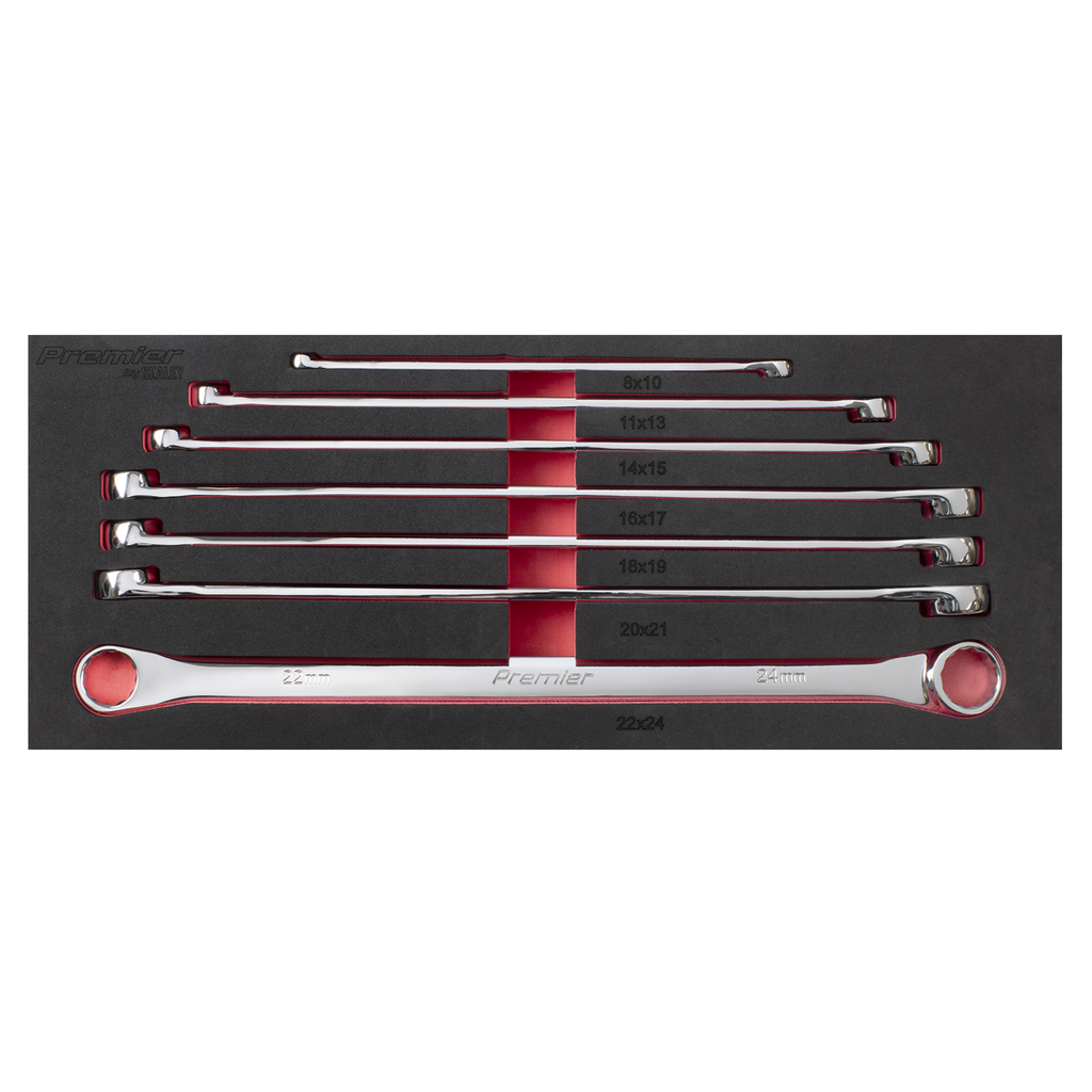 Sealey Premier Extra-Long Double End Ring Spanner Set 7pc AK6311 - BostonPlates Autocare Centre