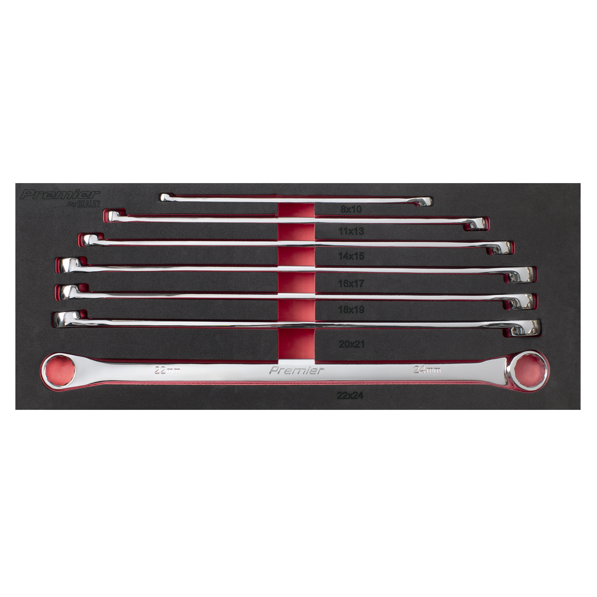 Sealey Premier Extra-Long Double End Ring Spanner Set 7pc AK6311 - BostonPlates Autocare Centre