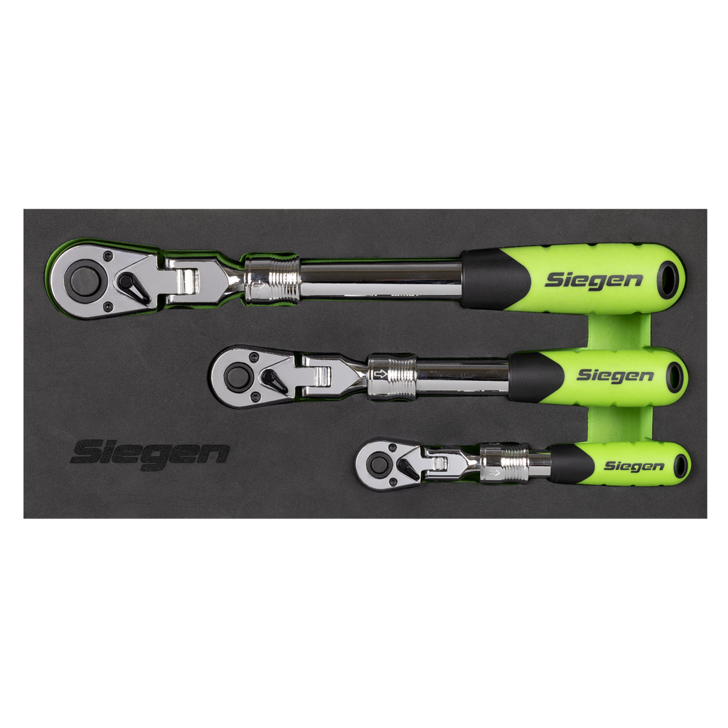 Siegen Extendable Flexi-Head Ratchet Wrench Set 3pc S01297 - BostonPlates Autocare Centre