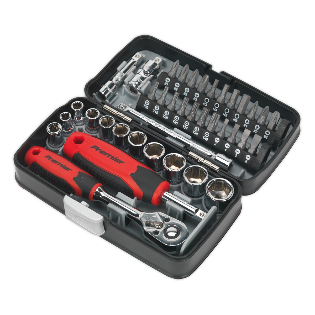 Sealey Premier Socket & Bit Set 1/4"Sq Drive 38pc AK8945 - BostonPlates Autocare Centre