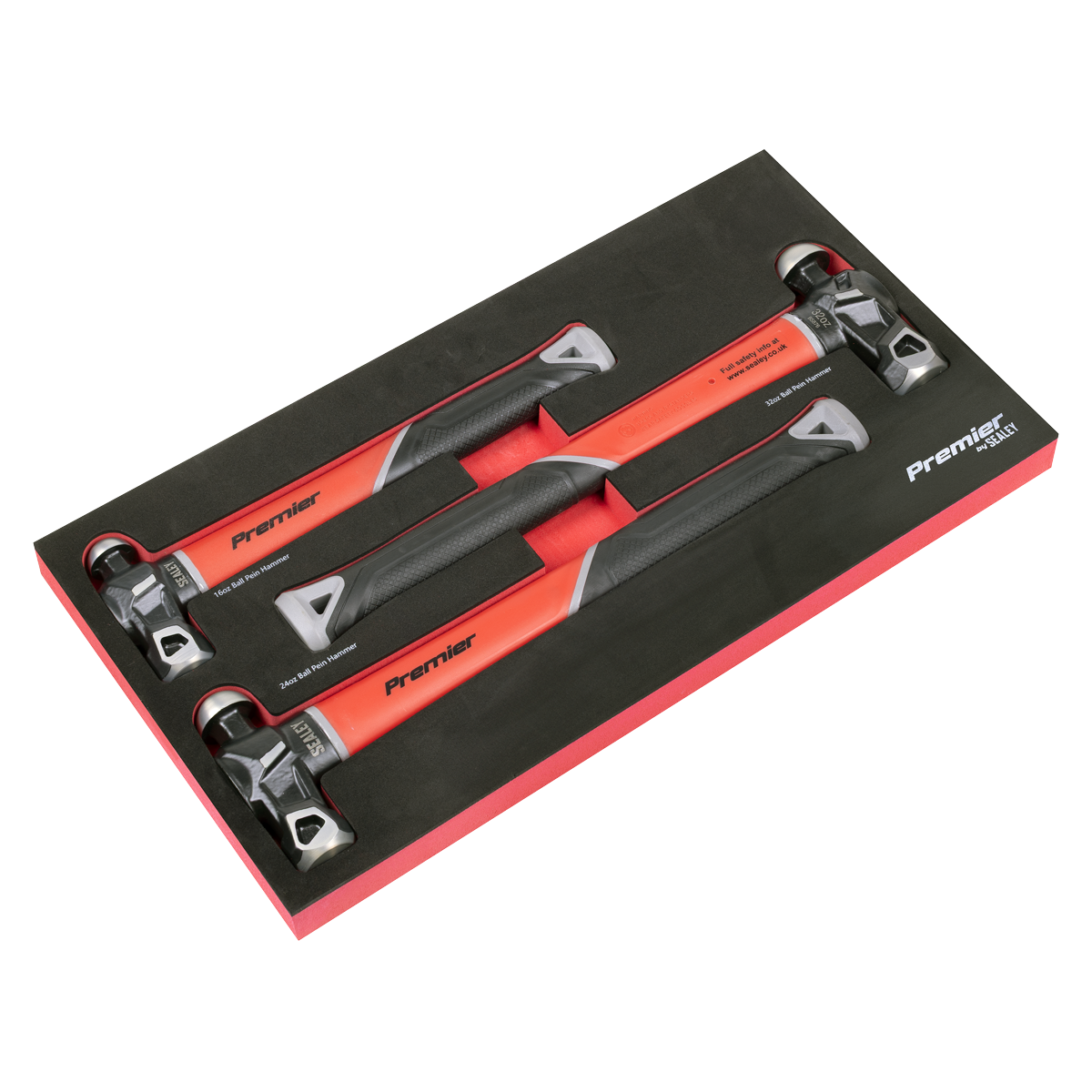 Sealey Premier Ball Pein Hammer Set with Fibreglass Shafts 3pc AK2033 - BostonPlates Autocare Centre