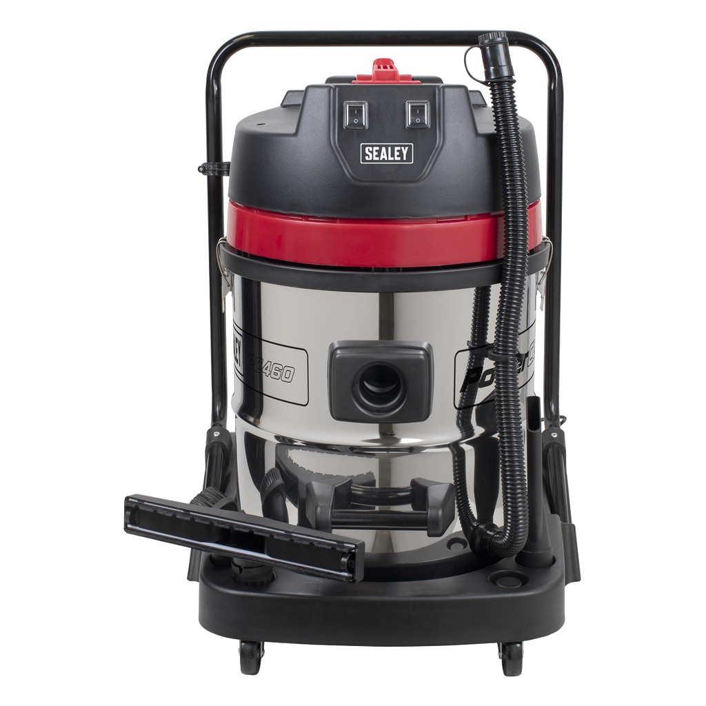 60L Vacuum Cleaner Wet & Dry with Stainless Steel Drum 2400W/230V PC460 - BostonPlates Autocare Centre