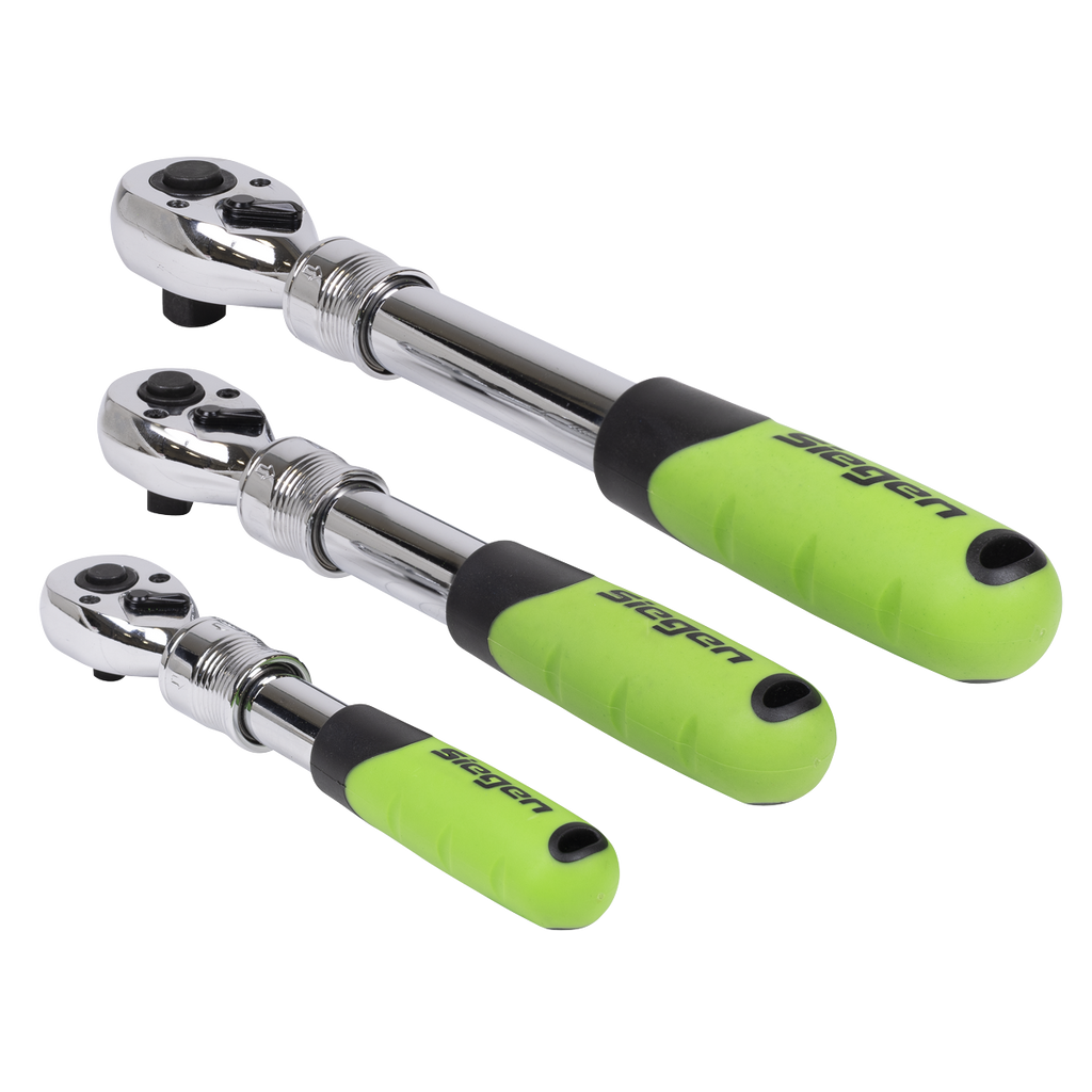 Siegen Extendable Ratchet Wrench Set 3pc S01285 - BostonPlates Autocare Centre