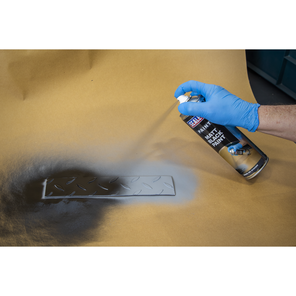 Sealey Matt Paint 500ml - Black SCS026S - BostonPlates Autocare Centre
