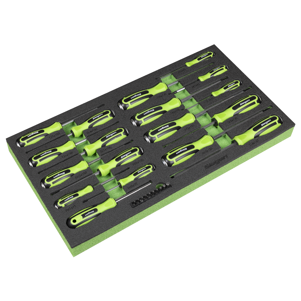 Siegen Hammer-Thru Screwdriver, Bit Driver & Bit Set with Tool Tray 28pc S01281 - BostonPlates Autocare Centre