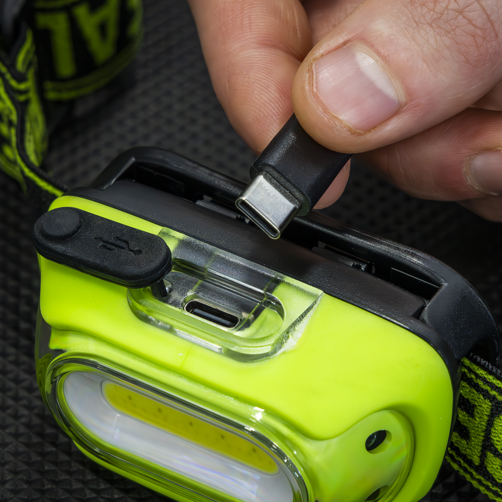 Sealey Rechargeable Head Torch with Auto-Sensor 8W COB LED - Green HT08RG - BostonPlates Autocare Centre