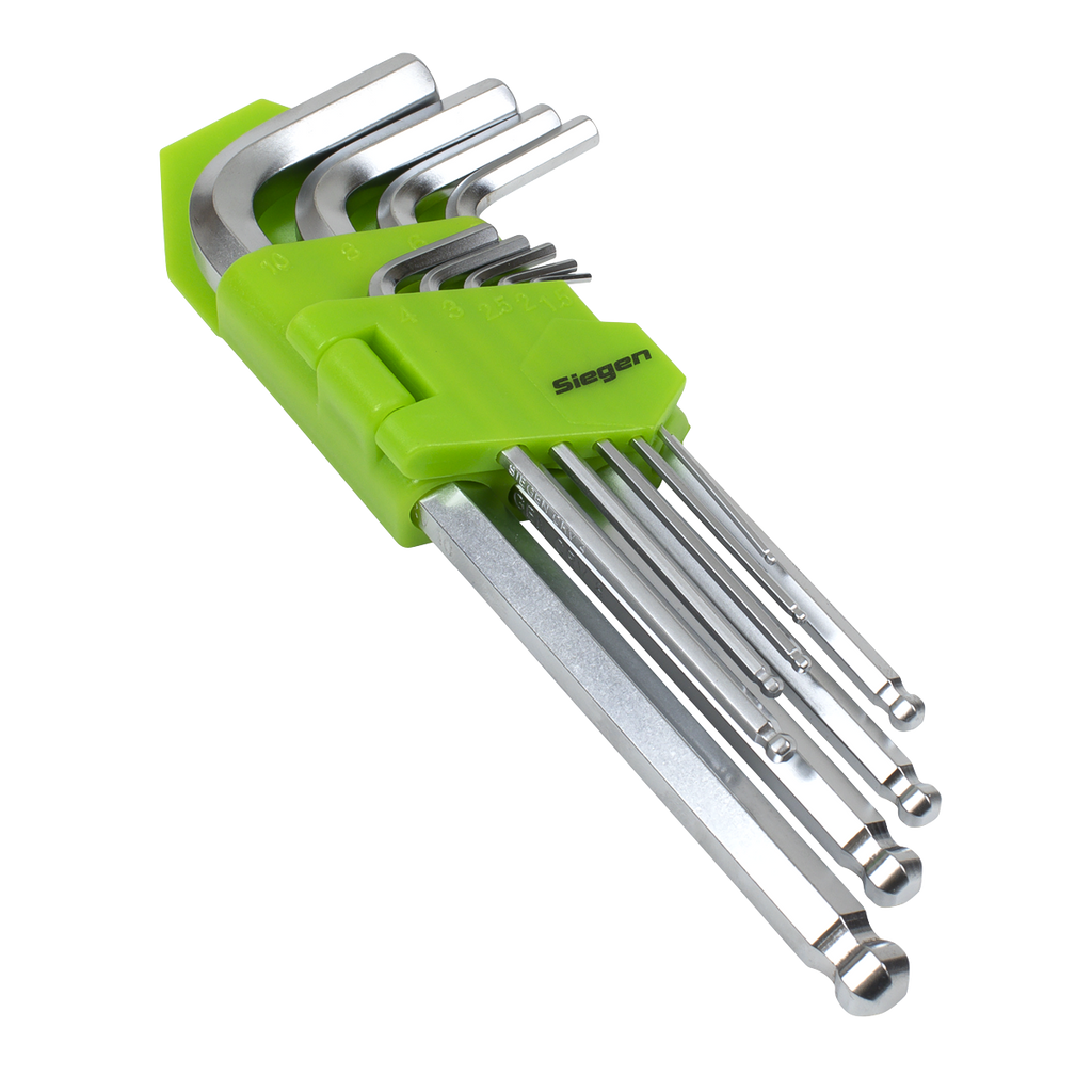 Siegen Long Ball-End Hex Key Set 9pc S01260 - BostonPlates Autocare Centre