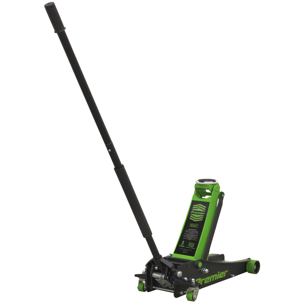 Premier Low Profile Trolley Jack with Rocket Lift 3 Tonne - Green 3040AG - BostonPlates Autocare Centre