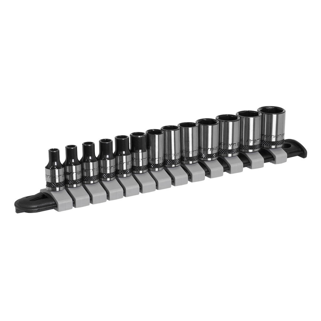Sealey Premier Black Socket Set 1/4"Sq Drive 13pc AK7990 - BostonPlates Autocare Centre