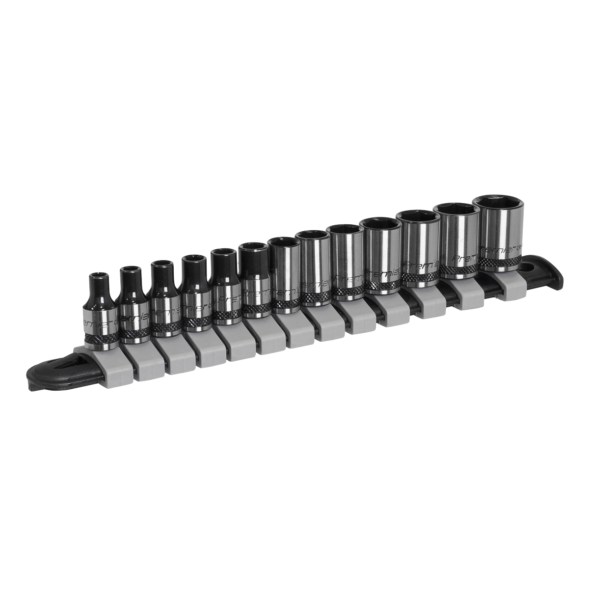 Sealey Premier Black Socket Set 1/4"Sq Drive 13pc AK7990 - BostonPlates Autocare Centre
