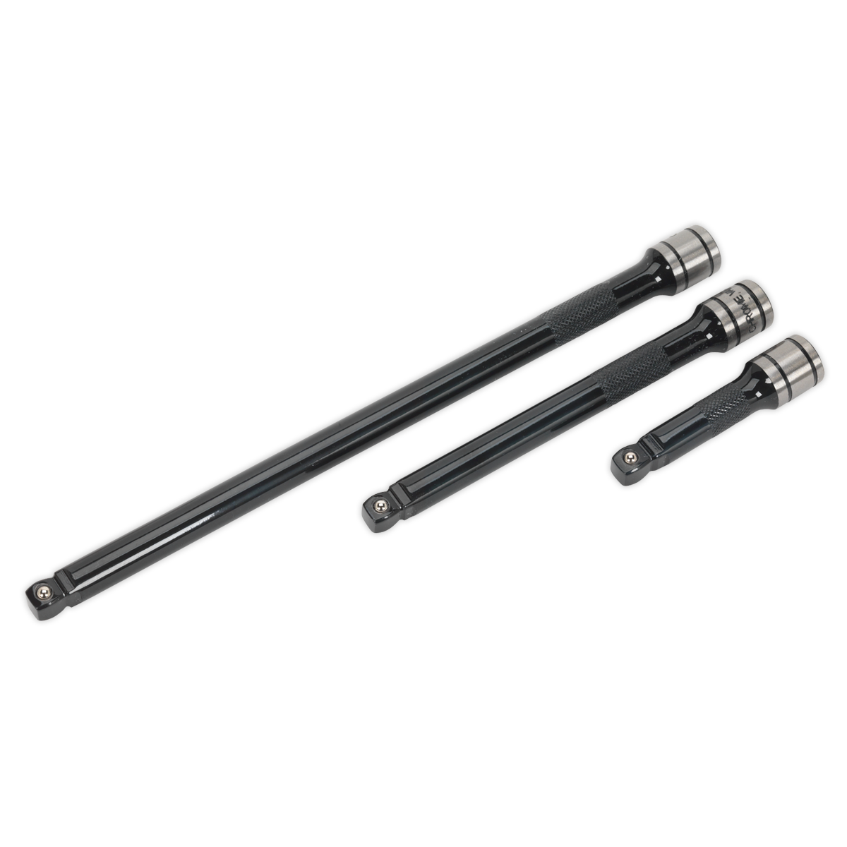 Sealey Premier Black Wobble/Rigid Extension Bar Set 3/8"Sq Drive 3pc AK7691 - BostonPlates Autocare Centre