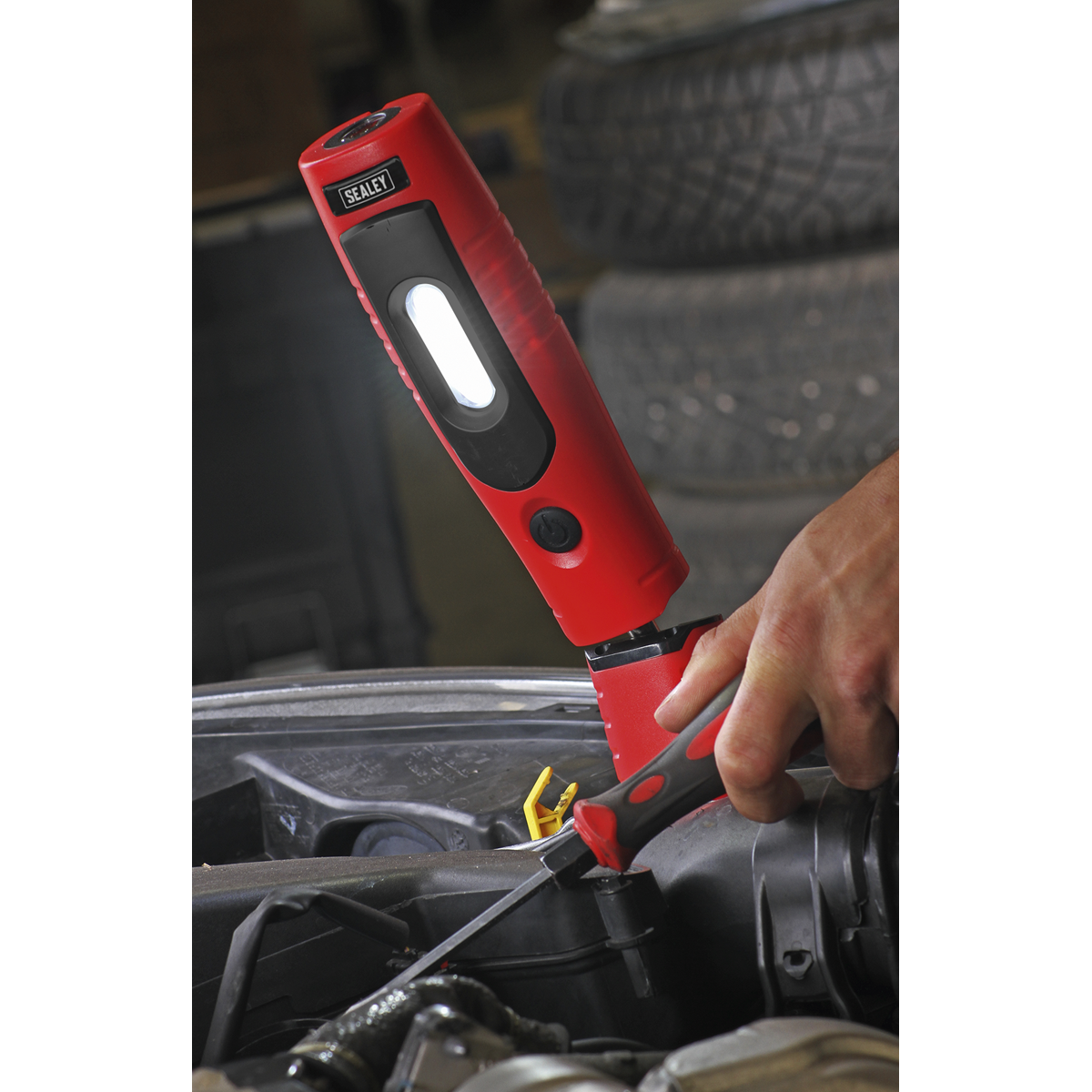 Sealey Rechargeable 360° Inspection Light 4W & 3W SMD LED - Red LED3602R - BostonPlates Autocare Centre