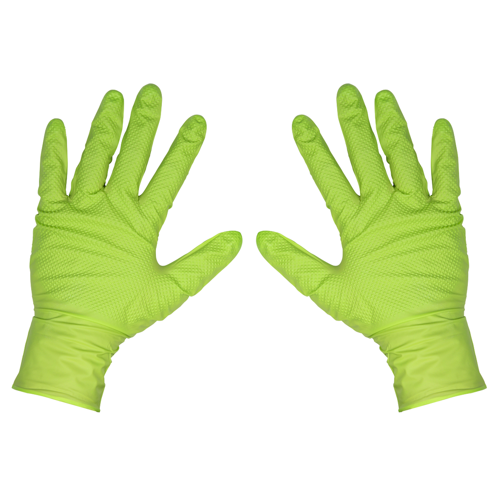 Sealey Diamond Grip Extra-Thick Nitrile Powder-Free, Gloves, Large - Pack of 50 SSP54L - BostonPlates Autocare Centre