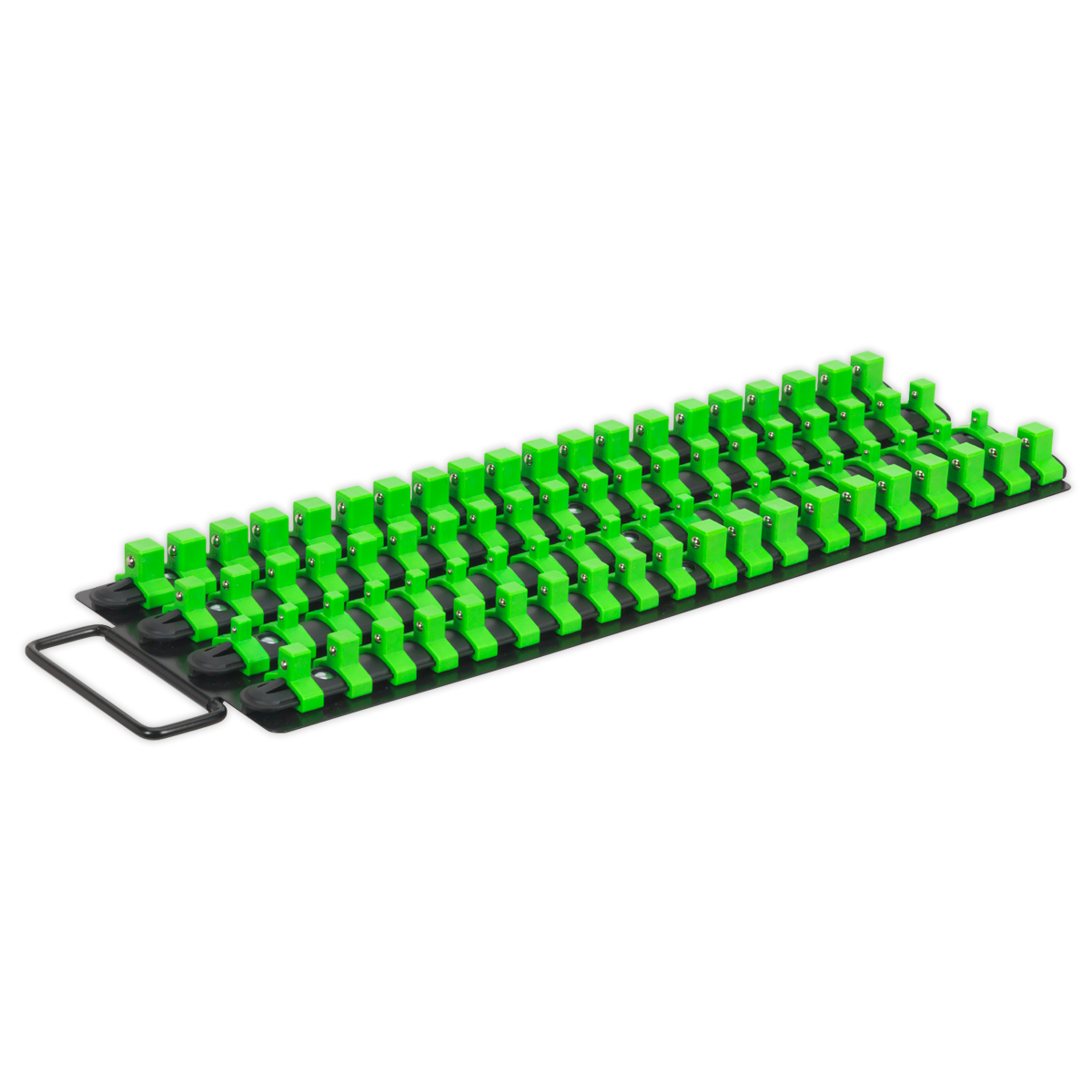 Premier Socket Rail Tray 1/4", 3/8" & 1/2"Sq Drive - Hi-Vis Green AK27051HV - BostonPlates Autocare Centre