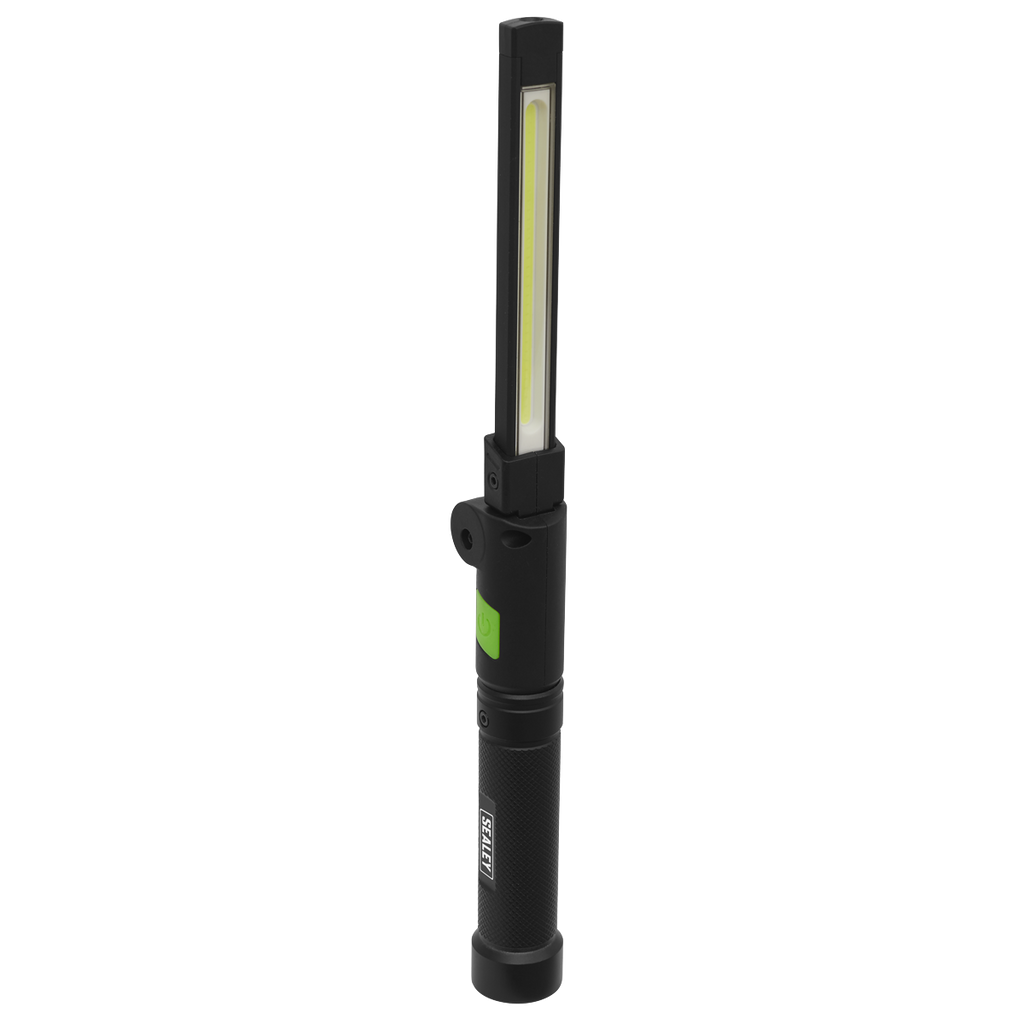 Sealey Rechargeable Aluminium Folding Pocket Light 2 COB & 1 SMD LED LED02G - BostonPlates Autocare Centre