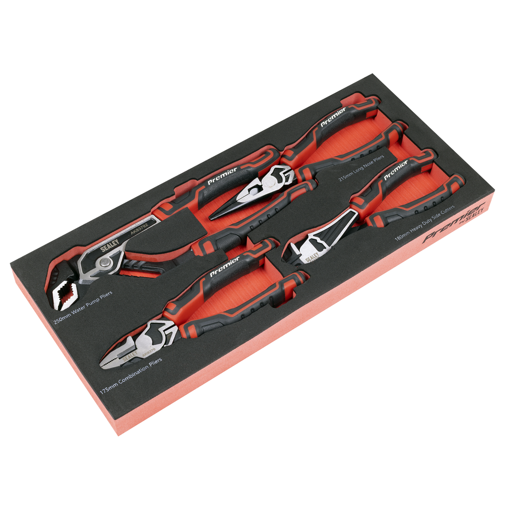 Sealey Premier Pliers Set with Tool Tray 4pc TBT56 - BostonPlates Autocare Centre