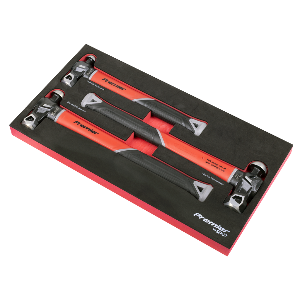 Sealey Premier Ball Pein Hammer Set with Fibreglass Shafts 3pc AK2033 - BostonPlates Autocare Centre